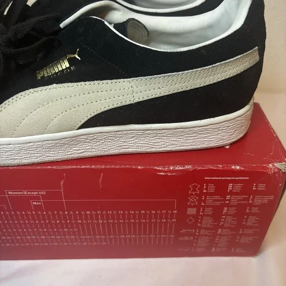 Puma Men's Suede Classic Sneaker, Size 12 M, Black - Picture 2 of 16